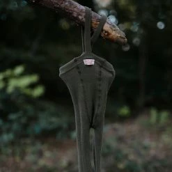 Silly Silas Cotton Rib Tights With Braces - Olive