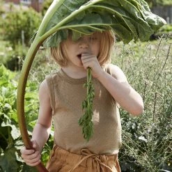 SISKIN Kids Wool Merino Wool/Silk Pointelle Vest - Caramel