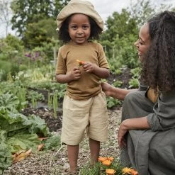 SISKIN By Engel Kids Wool Exclusive Organic Merino Wool & Silk SS Top - Deep Ochre