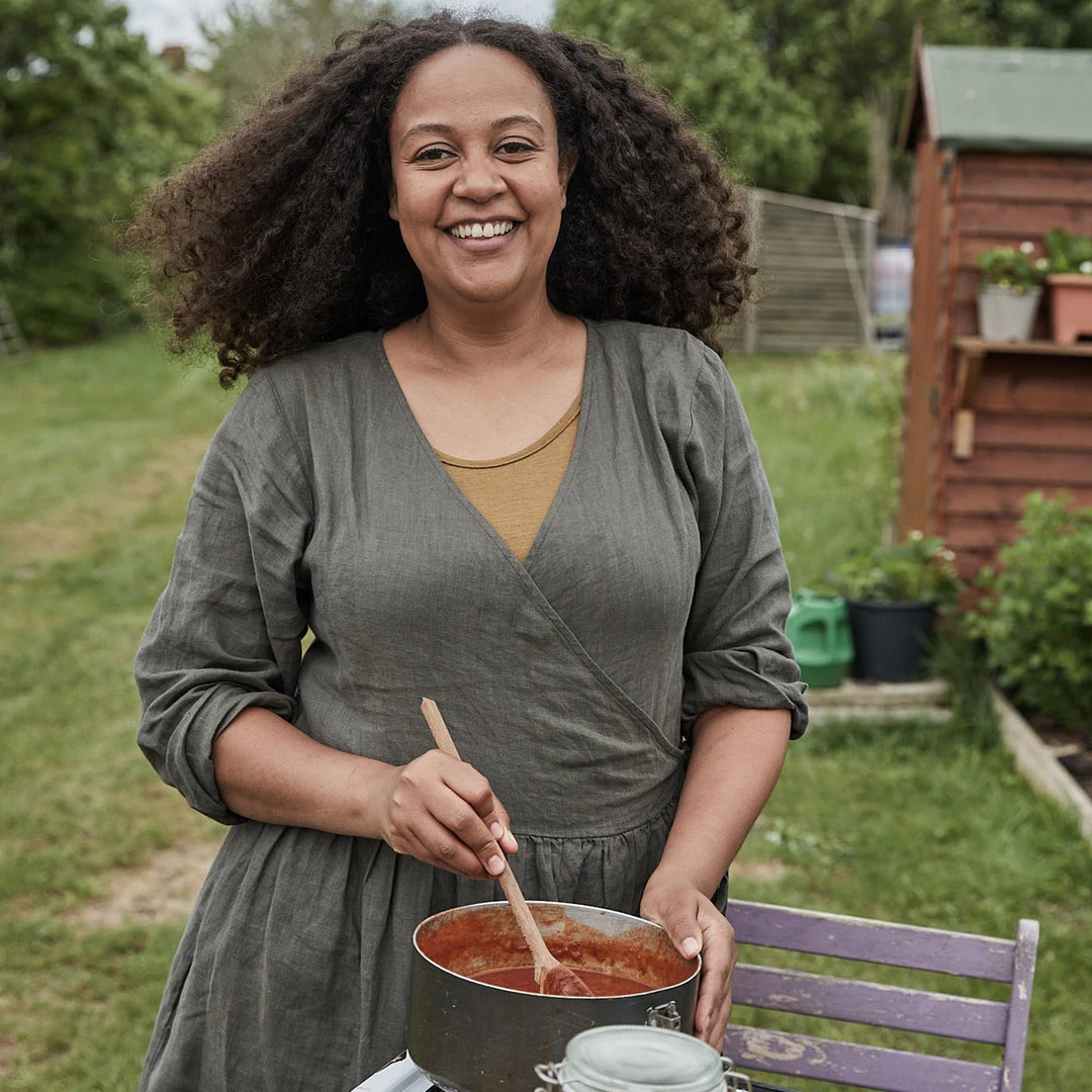 Matona Women's Linen Tilla Wrap Dress - Pine SALE 21 Matona Women's Linen Tilla Wrap Dress - Pine SALE