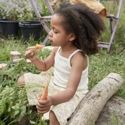 SISKIN Merino Wool/Silk Pointelle Strappy Vest - Pearl Kids Wool