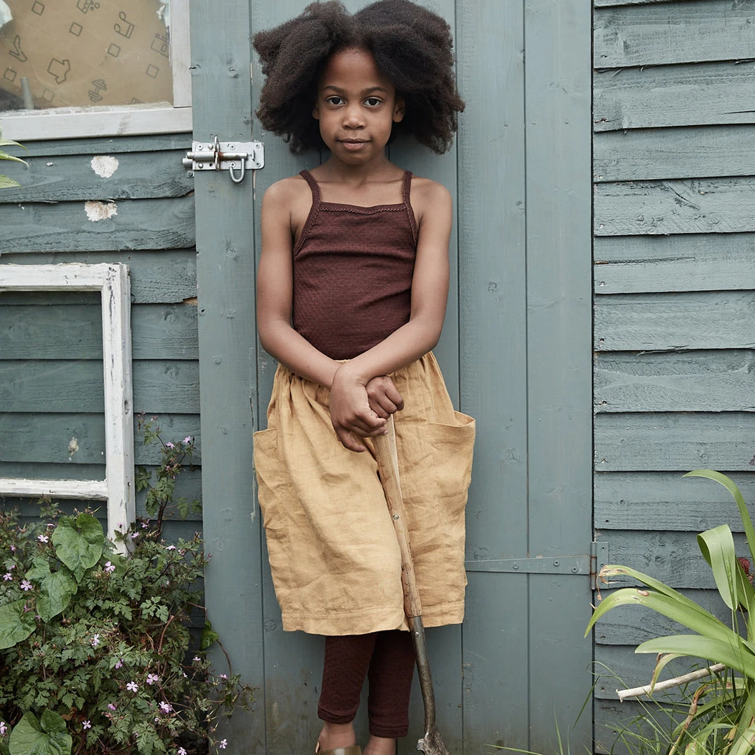 SISKIN Merino Wool/Silk Pointelle Leggings - Chestnut Kids Wool 3 SISKIN Merino Wool/Silk Pointelle Leggings - Chestnut Kids Wool