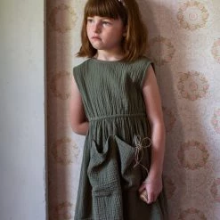 Soor Ploom Organic Cotton Orla Dress - Dill