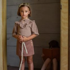 Soor Ploom Organic Pima Cotton Nancy Top - Dark Tea Cotton & Linen