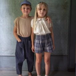 Soor Ploom Cotton & Linen Linen/Cotton Otto Trousers - Dark Ticking Stripe