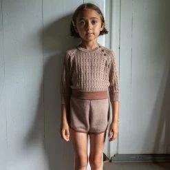 Soor Ploom Cotton & Linen Organic Pima Cotton Lou Pullover - Dark Tea