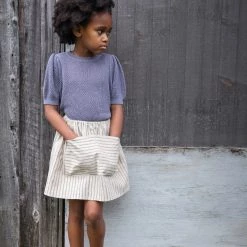 Soor Ploom Cotton & Linen Linen/Cotton Emelia Skirt - Ticking Stripe