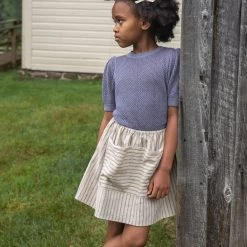 Soor Ploom Cotton & Linen Linen/Cotton Emelia Skirt - Ticking Stripe