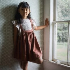 Soor Ploom Linen Eloise Pinafore - Henna Cotton & Linen 17 Soor Ploom Linen Eloise Pinafore - Henna Cotton & Linen