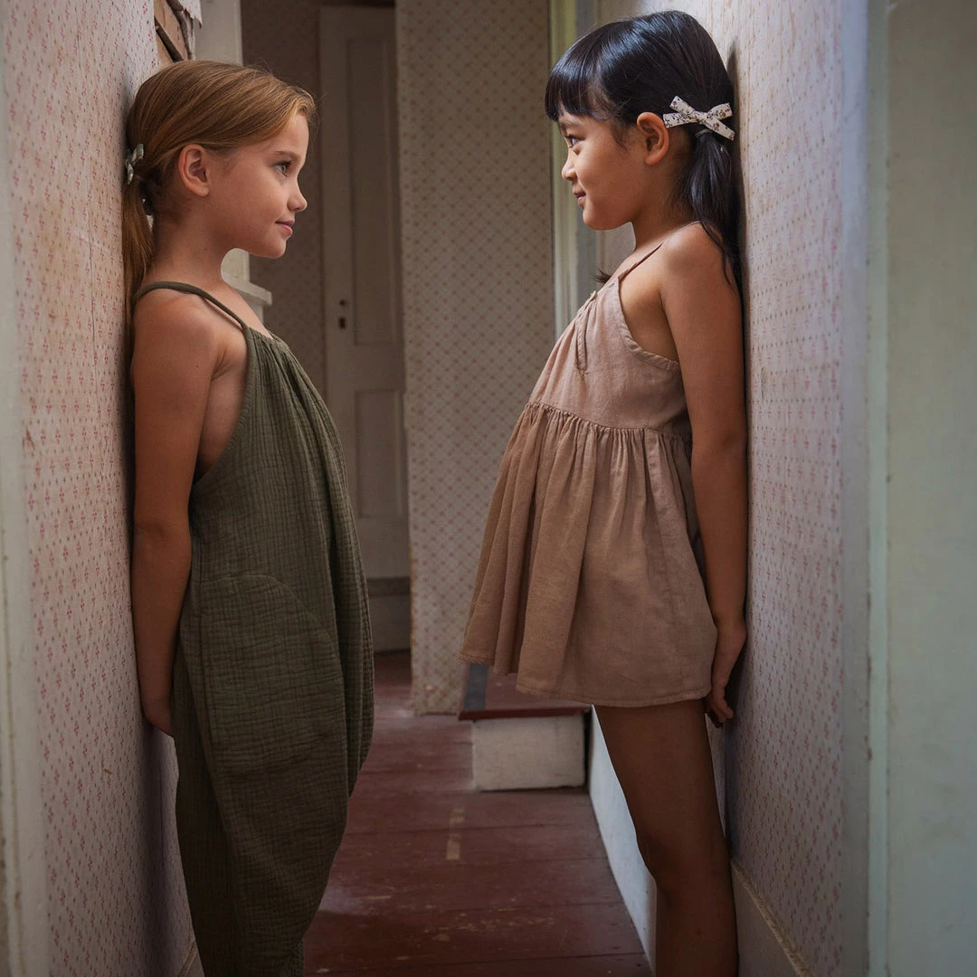 Soor Ploom Cotton Ines Romper - Dill 12 Soor Ploom Cotton Ines Romper - Dill