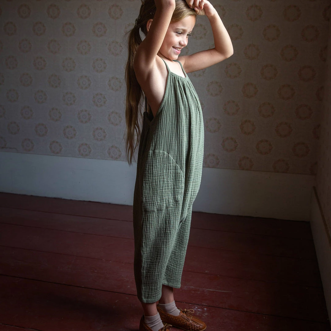 Soor Ploom Cotton Ines Romper - Dill 3 Soor Ploom Cotton Ines Romper - Dill