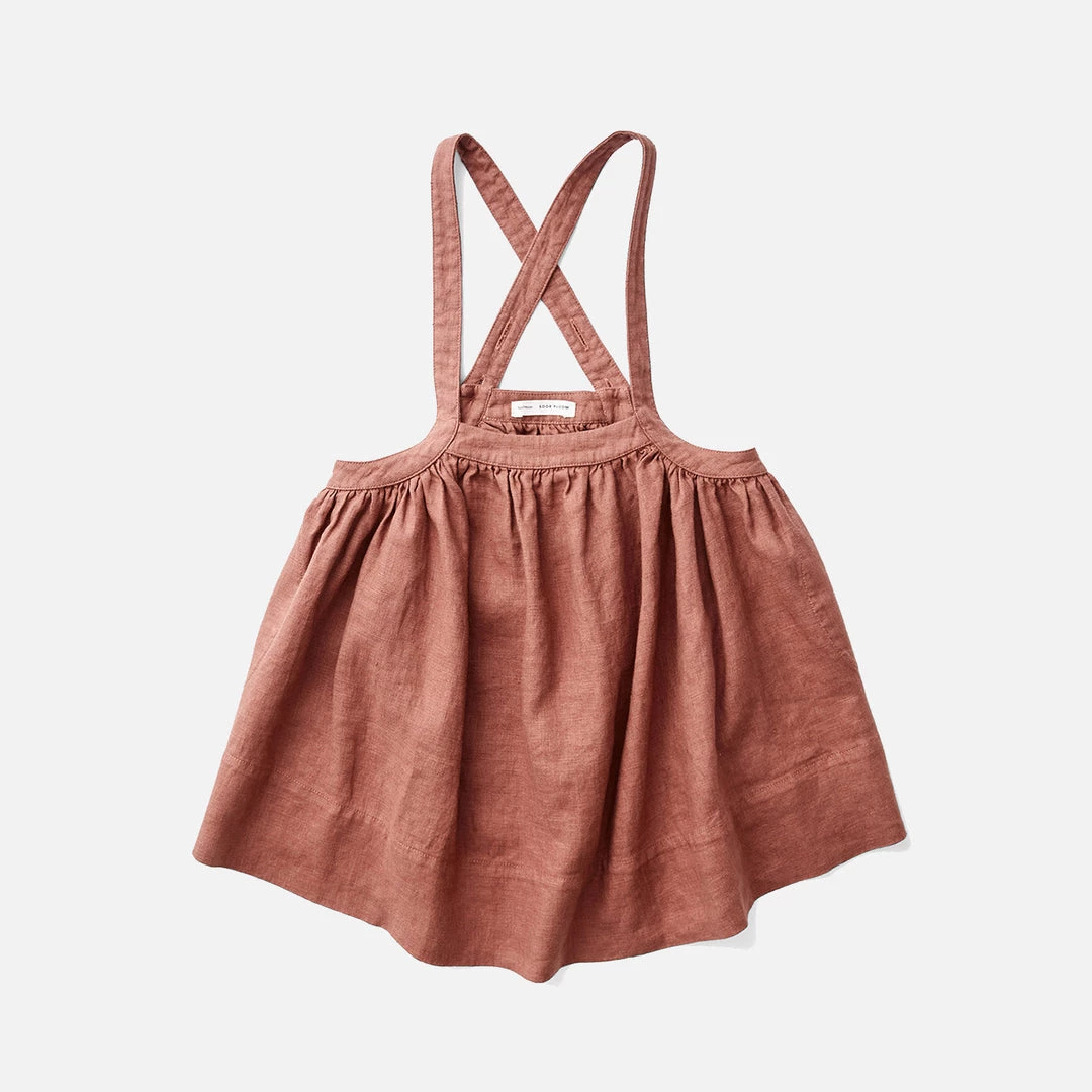 Soor Ploom Linen Eloise Pinafore - Henna Cotton & Linen 3 Soor Ploom Linen Eloise Pinafore - Henna Cotton & Linen
