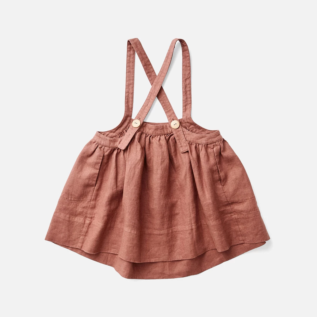 Soor Ploom Linen Eloise Pinafore - Henna Cotton & Linen 5 Soor Ploom Linen Eloise Pinafore - Henna Cotton & Linen