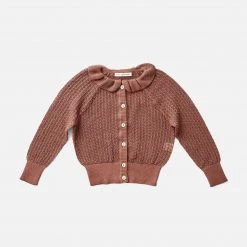 Soor Ploom Cotton & Linen Organic Pima Cotton Iona Cardigan - Henna