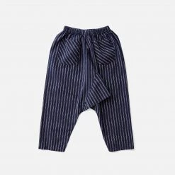 Soor Ploom Cotton & Linen Linen/Cotton Otto Trousers - Dark Ticking Stripe