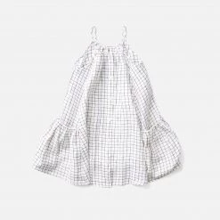 Soor Ploom Linen Prim Dress - Graph Paper