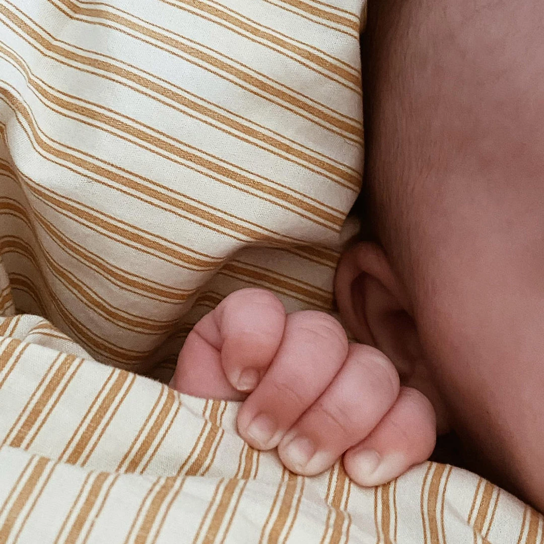 Studio Feder Home & Baby Care Organic Cotton Duvet & Pillow Cover - Classic Stripe Oak - Junior Size 4 Studio Feder Home & Baby Care Organic Cotton Duvet & Pillow Cover - Classic Stripe Oak - Junior Size