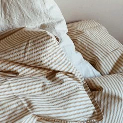 Studio Feder Organic Cotton Duvet & Pillow Cover - Classic Stripe Oak - Single Home & Baby Care