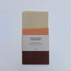 WAX Atelier Home & Baby Care Waxed Linen Food Wraps - Set Of 3 - Madder