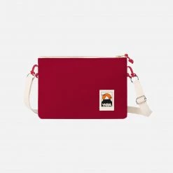 YKRA Cotton Canvas Side Pouch Bag - Bordeaux Bags