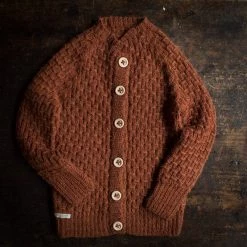 Mormor.nu Hand Knit Alpaca Smock Cardigan - Hazelnut Tops & Sweaters