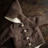 Kleine Schobbejak Wool/Cotton Sherpa Pixie Hooded Coat - Hazel Brown Baby Wool