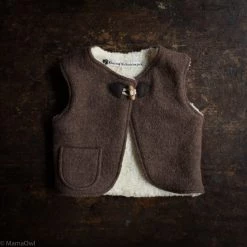 Kleine Schobbejak Tops & Sweaters Wool/Cotton Sherpa Vest - Hazel Brown