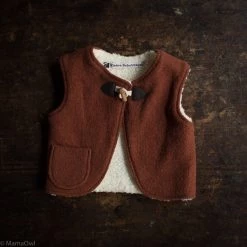 Kleine Schobbejak Wool/Cotton Sherpa Vest - Terracotta
