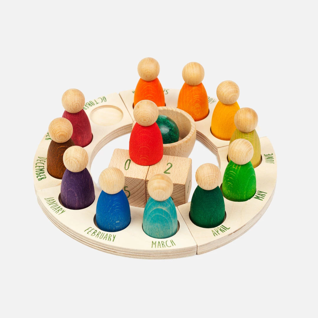 Grapat Wooden Perpetual Calendar Toys 12 Grapat Wooden Perpetual Calendar Toys