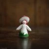 Fairies Handmade Wool Flower Fairy - Red Mushroom - White Toys
