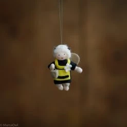 Fairies Toys Handmade Small Wool Hanging Bee