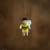 Fairies Toys Handmade Small Wool Hanging Bee With Hat 2 Fairies Toys Handmade Small Wool Hanging Bee With Hat