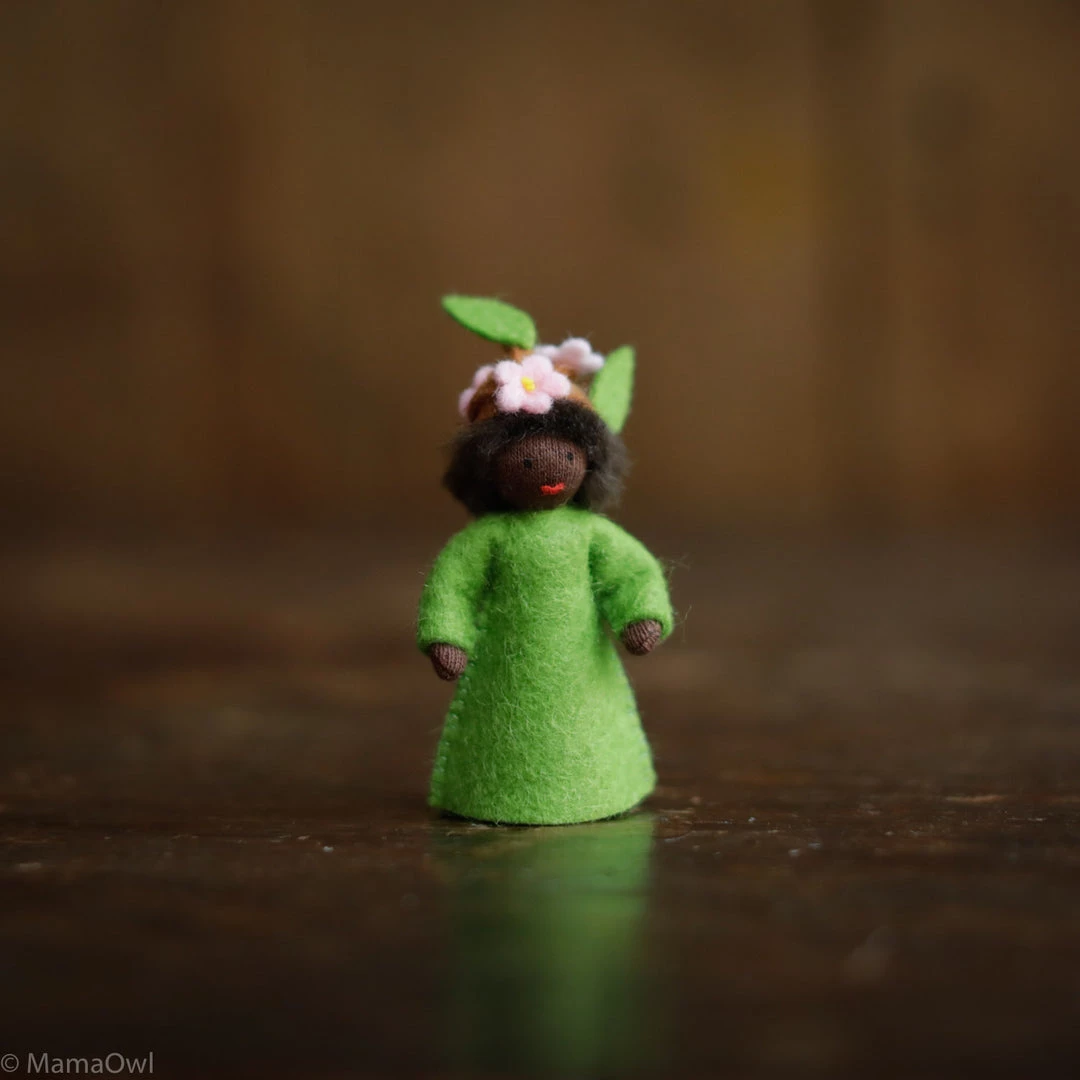 Fairies Toys Handmade Wool Flower Fairy - Blooming Branch Boy - Black 3 Fairies Toys Handmade Wool Flower Fairy - Blooming Branch Boy - Black