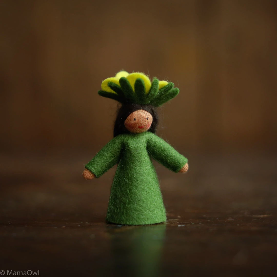 Fairies Handmade Wool Fairy - Anemone - Brown Toys 3 Fairies Handmade Wool Fairy - Anemone - Brown Toys