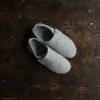 Living Kitzbühel Adults Adult’s Felted Wool Velcro Slippers - Light Grey
