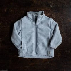 Disana Organic Light Weight Boiled Merino Wool Zip Jacket - Light Grey