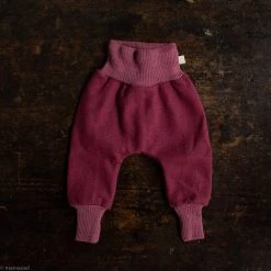 Disana Organic Light Weight Boiled Merino Wool Cuffed Pants - Dry Rose SALE