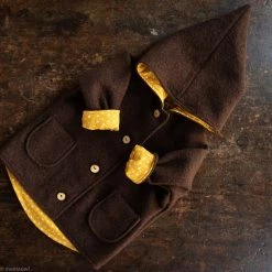 Kleine Schobbejak Baby Wool Exclusive Autumn Wool Pixie Hooded Jacket - Dark Brown