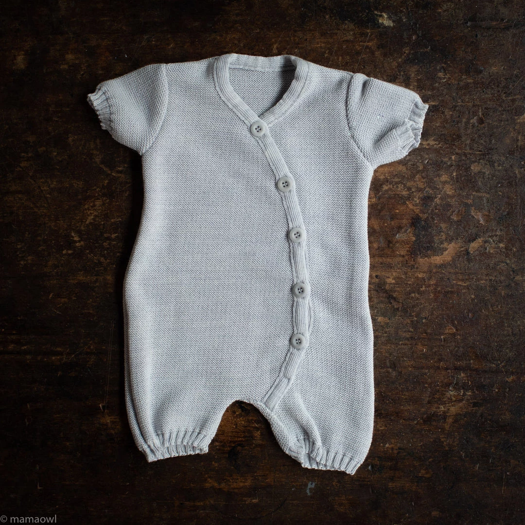 Disana Organic Merino Wool Romper - Light Grey SALE 3 Disana Organic Merino Wool Romper - Light Grey SALE