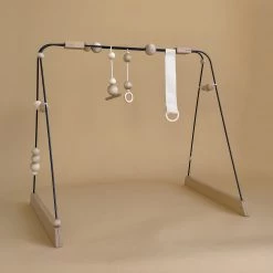 &me Baby Gifts Steel And Wood Baby Gym - Dark Grey