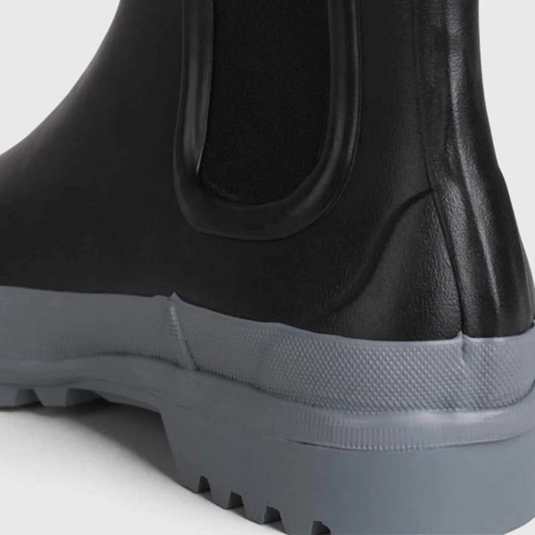 Stutterheim Adult’s Rubber Rainwalker Boots - Black/Grey