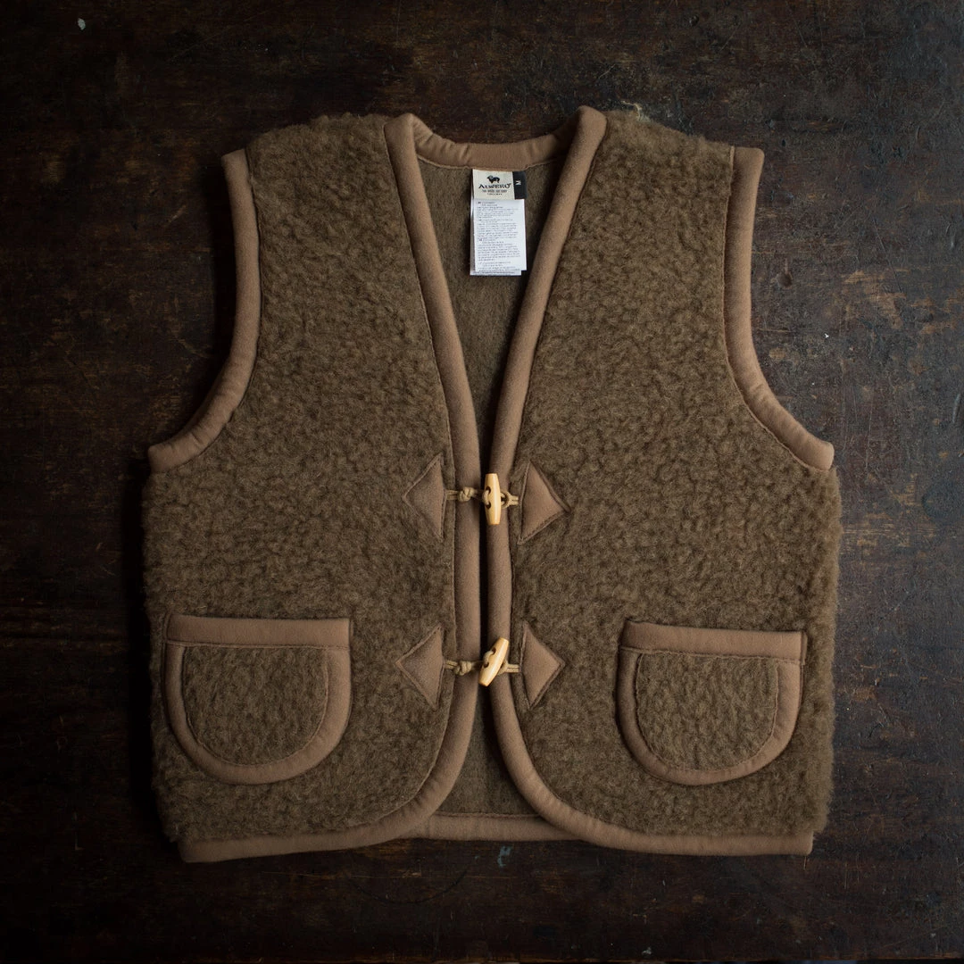 Alwero Wool Teddy Fleece Vest - Bark 4 Alwero Wool Teddy Fleece Vest - Bark