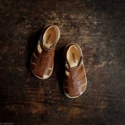 Angulus SALE Kids Fisherman Sandals - Cognac