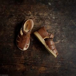 Angulus SALE Kids Fisherman Sandals - Cognac