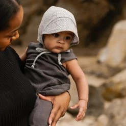 Briar Baby Cotton & Linen Cotton/Hemp Bonnet Brimmed- Natural Stripe