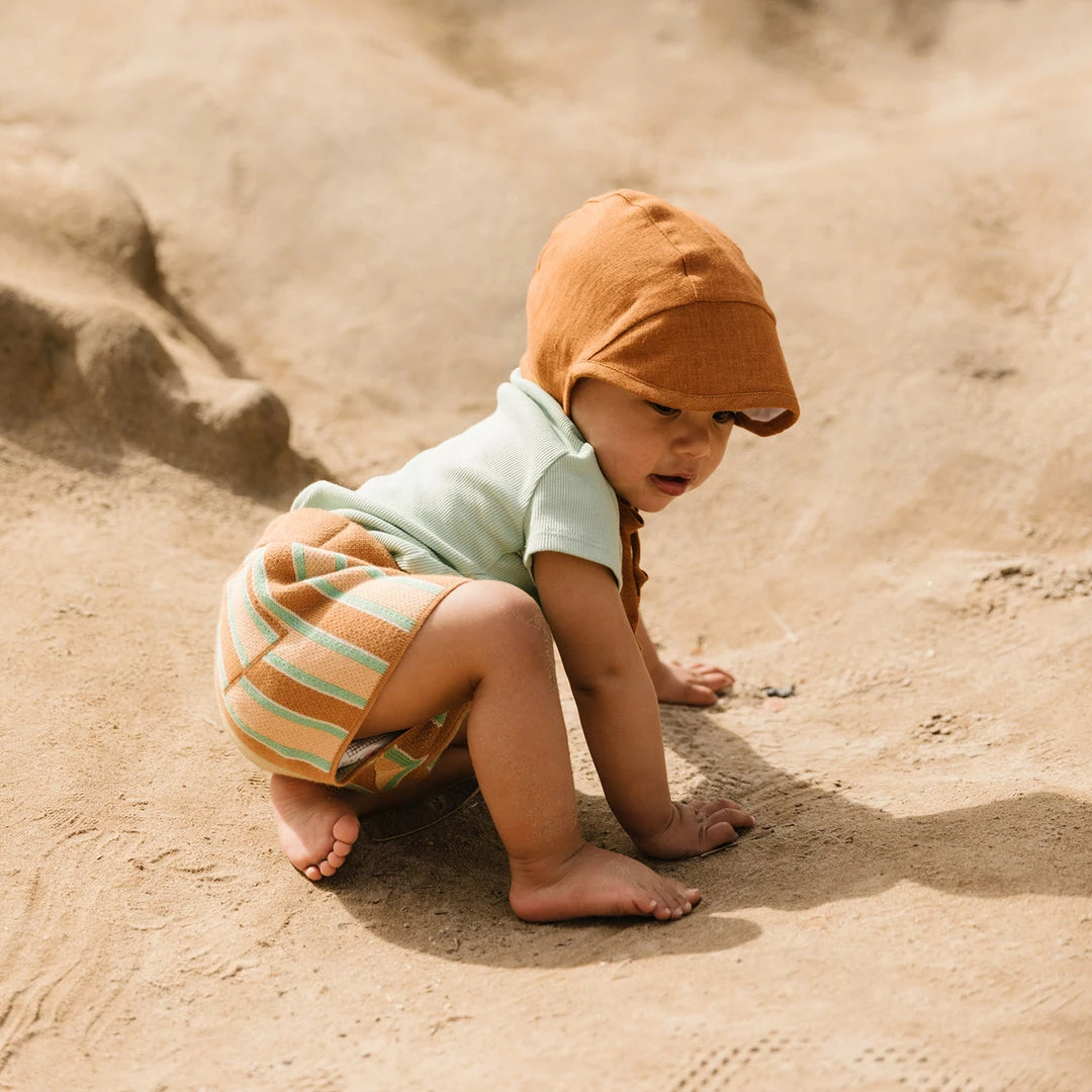 Briar Baby Linen Brimmed Bonnet - Rust