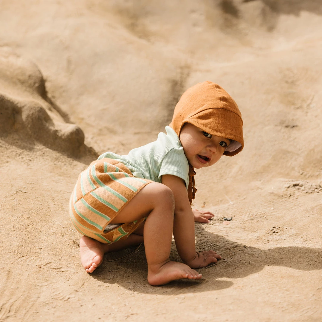 Briar Baby Linen Brimmed Bonnet - Rust