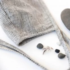 Briar Baby Cotton & Linen Cotton/Hemp Bonnet Brimmed- Natural Stripe