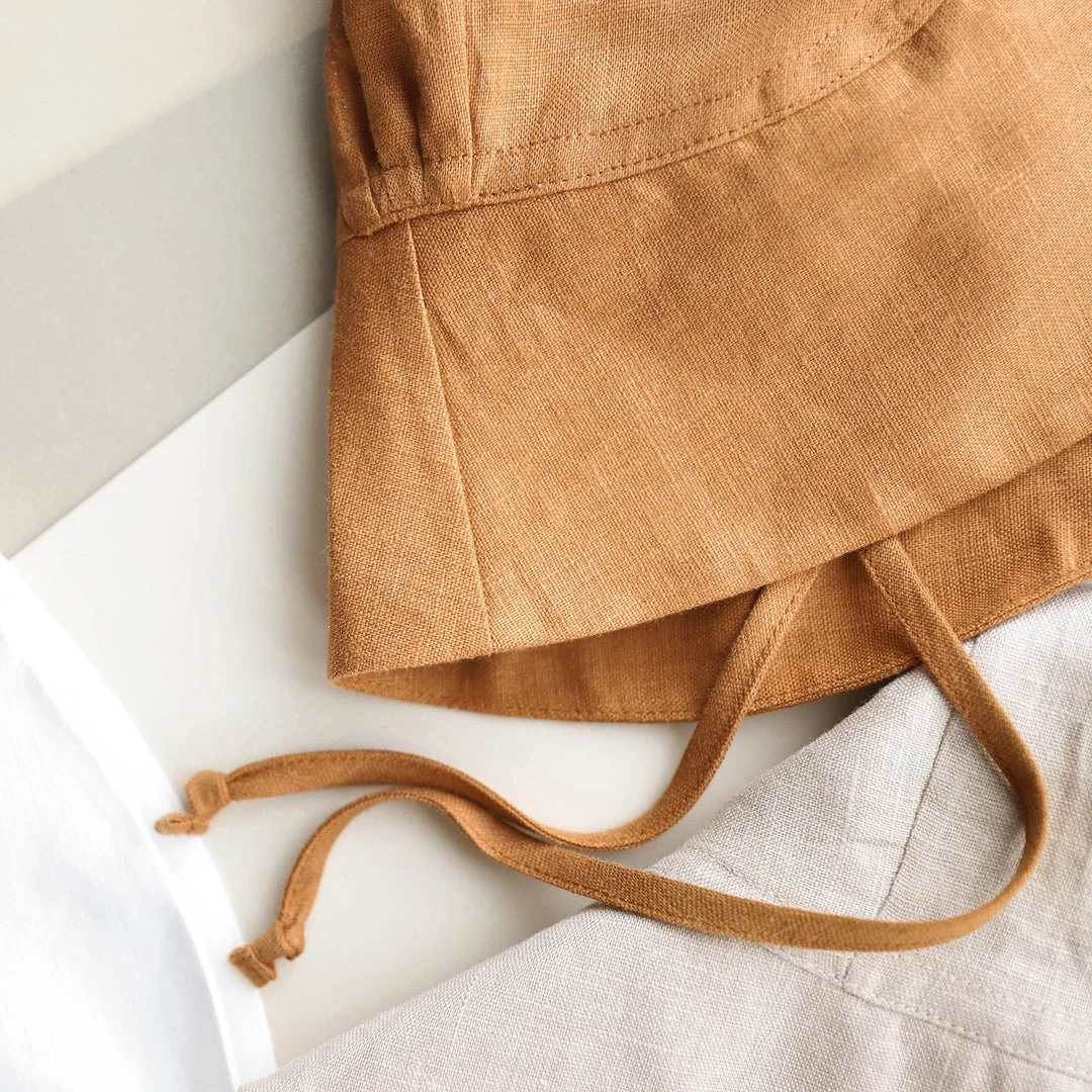 Briar Baby Linen Sunbonnet - Rust 6 Briar Baby Linen Sunbonnet - Rust