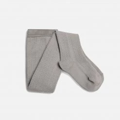 Collegien Babies & Kids Wool Pointelle Tights - Grey Baby Wool